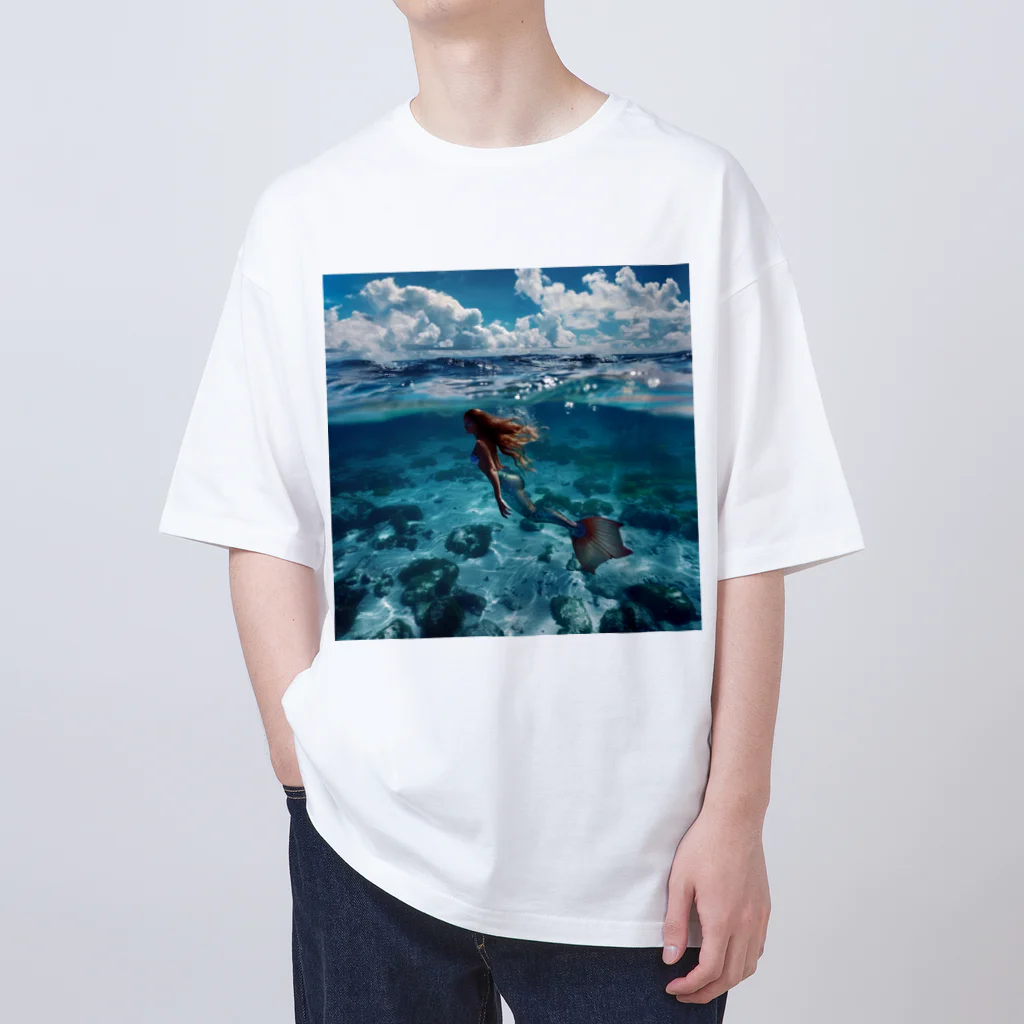 AQUAMETAVERSEのモルジブの大海原で人魚が泳いでいますsanae2074 Oversized T-Shirt