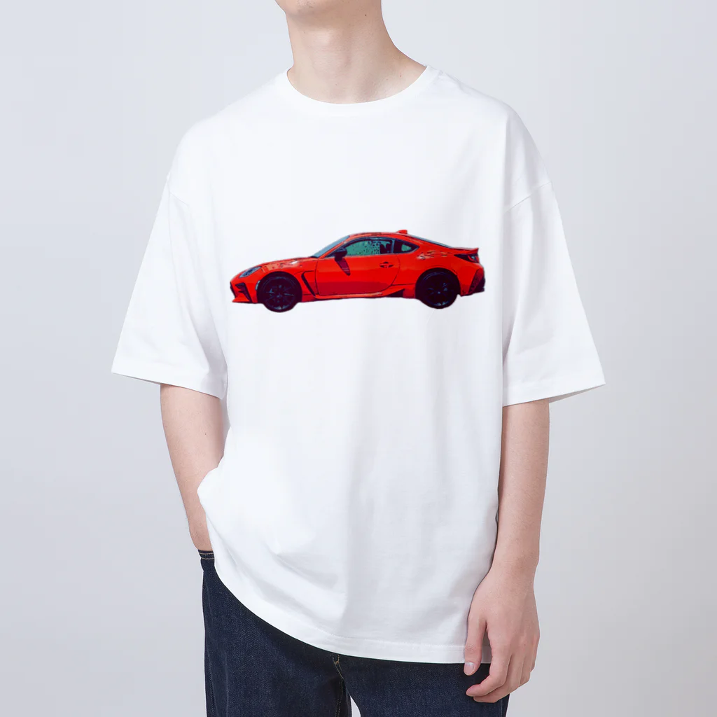 つなさん（TUNA SON）のスポーツカー　「赤」　コミック風デザイン オーバーサイズTシャツ