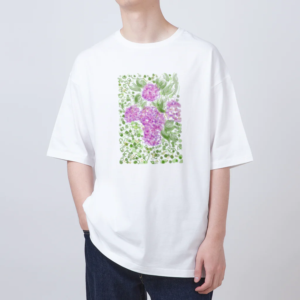 totoartの紫陽花 オーバーサイズTシャツ