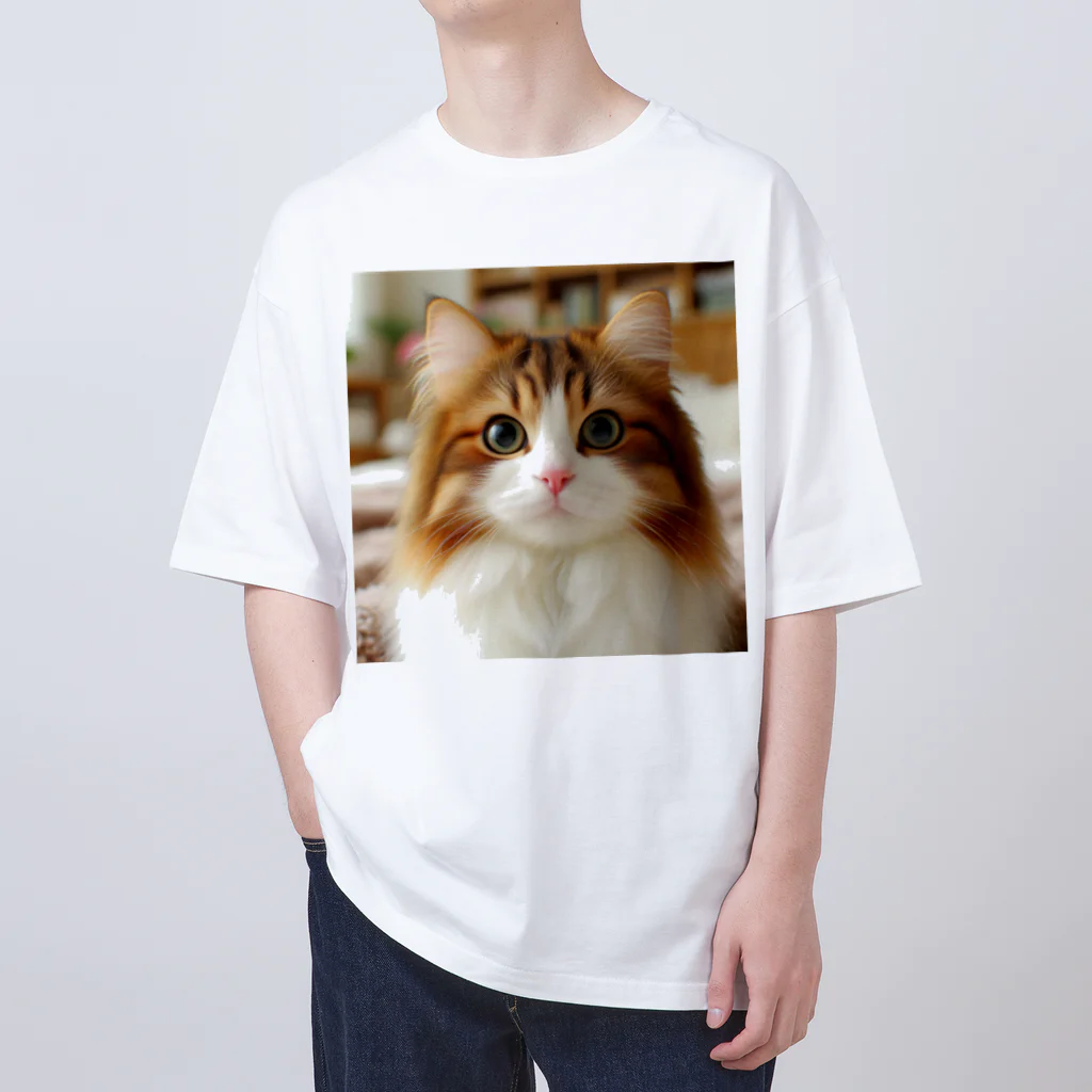 猫　ねこグッズギャラリーのミケにゃん オーバーサイズTシャツ