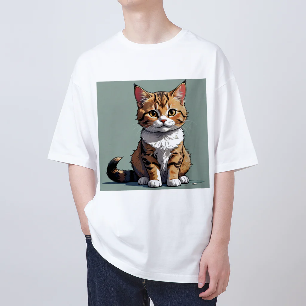 Taka Maker's のお座り子猫 オーバーサイズTシャツ