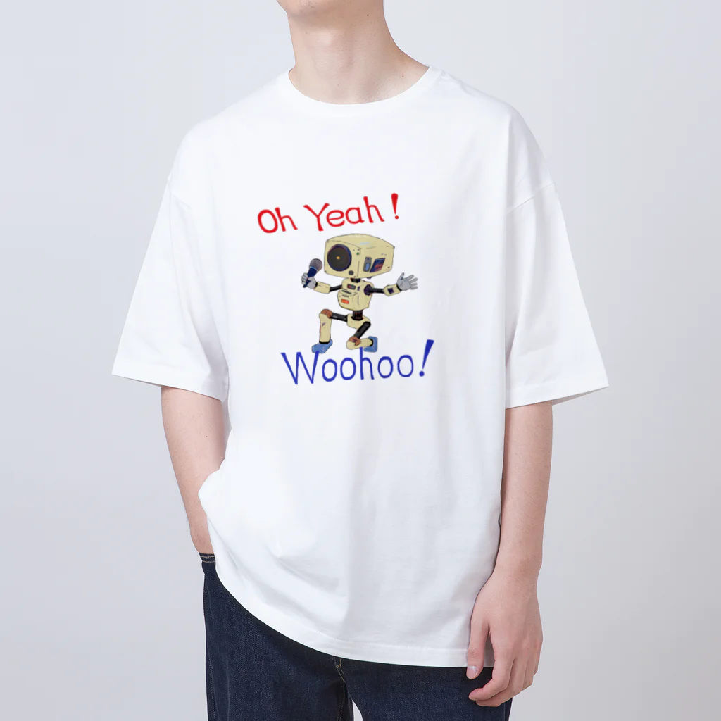 せつらデザイングッズの熱唱ロボ Oversized T-Shirt
