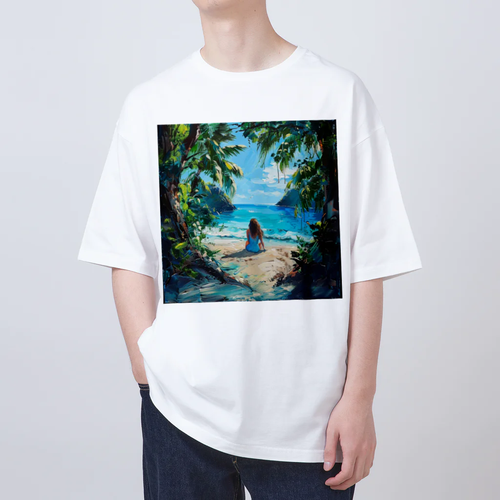 AQUAMETAVERSEのプライベートビーチでバカンス　Tomoe bb 2712 オーバーサイズTシャツ