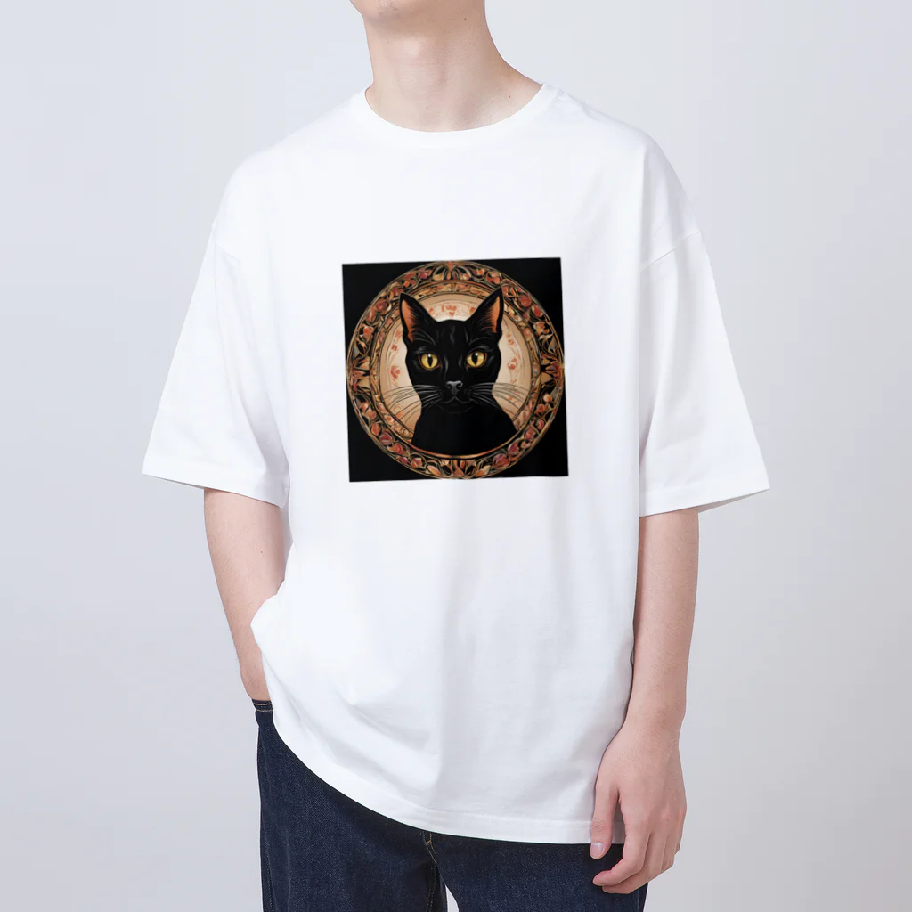 いっしーオリジナルの黒猫 Oversized T-Shirt