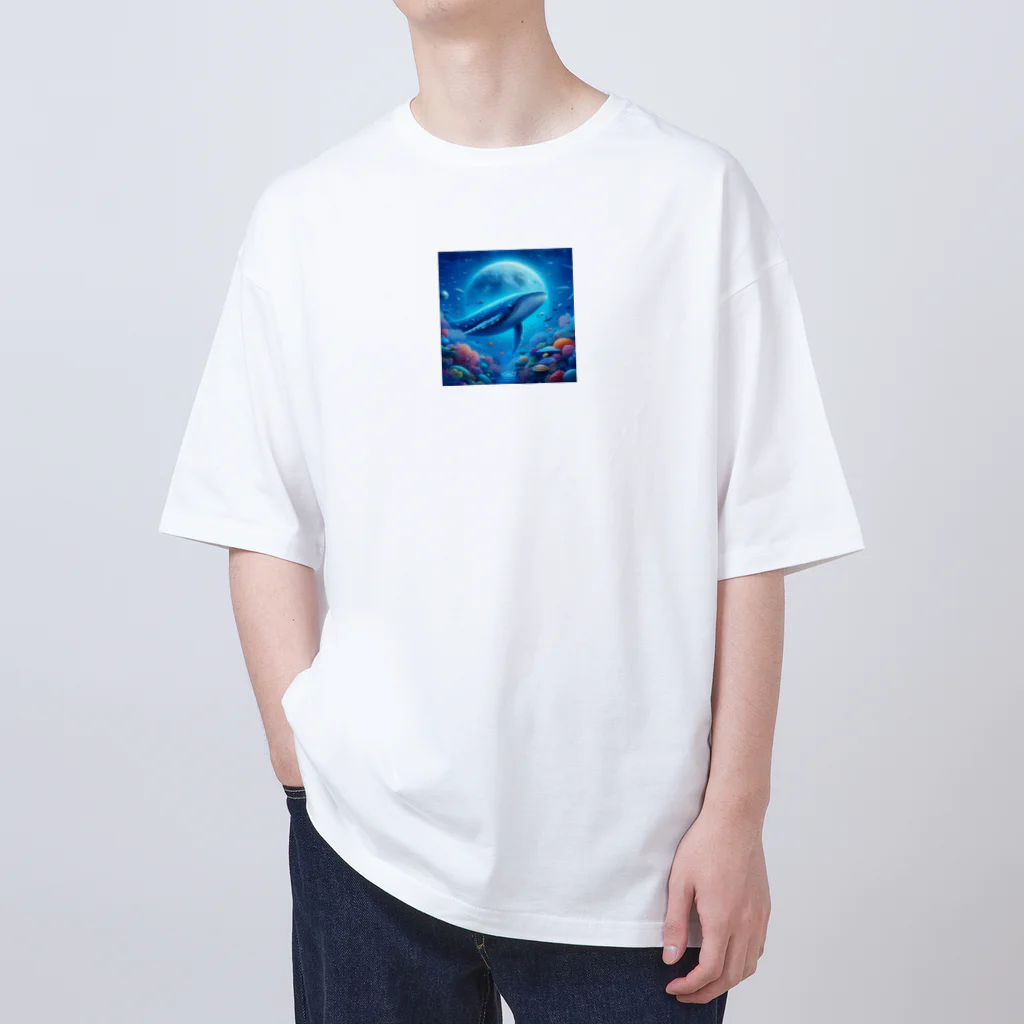 ultraha-のクジラと月 オーバーサイズTシャツ