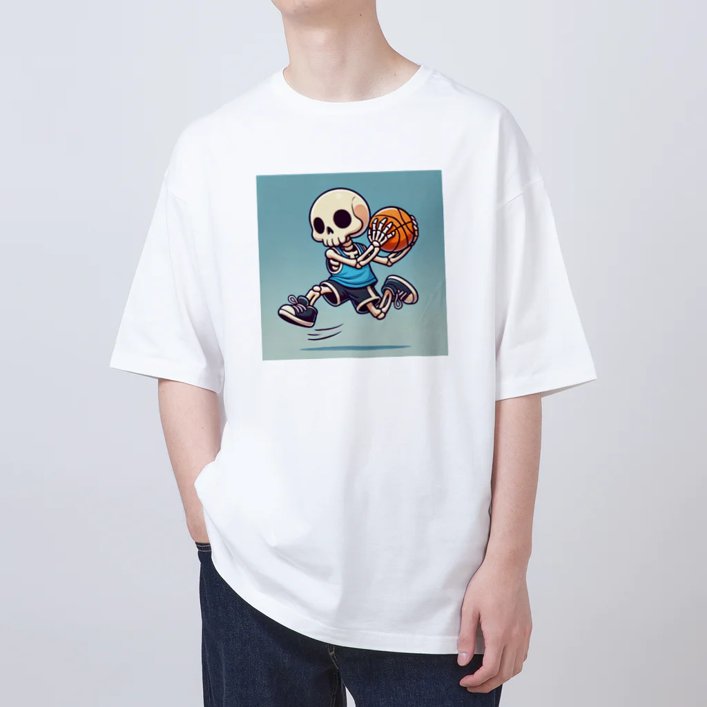 Oz techのスカルフープ：ゴーストプレイヤーのダンクショット Oversized T-Shirt