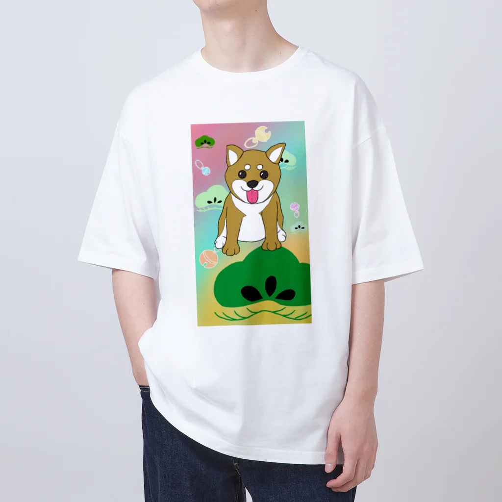 Lily bird（リリーバード）のにこにこ柴犬 和柄② オーバーサイズTシャツ