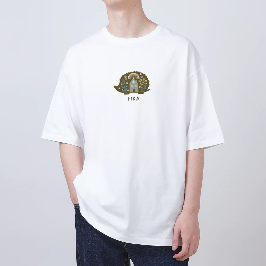 ZenCの【 FIKA 北欧 ハリネズミ】3 Oversized T-Shirt