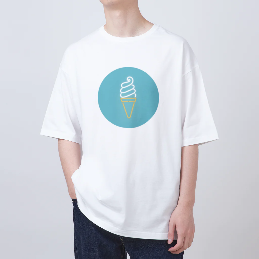 marinaのソフトクリーム（neon mint circle） Oversized T-Shirt