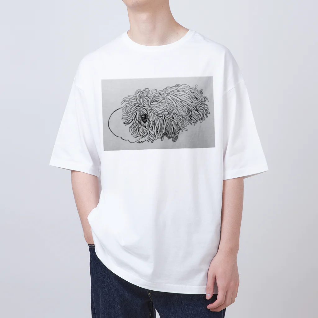 光平洋子のかしこいプーリー犬が転がる。 puli illustration  Oversized T-Shirt