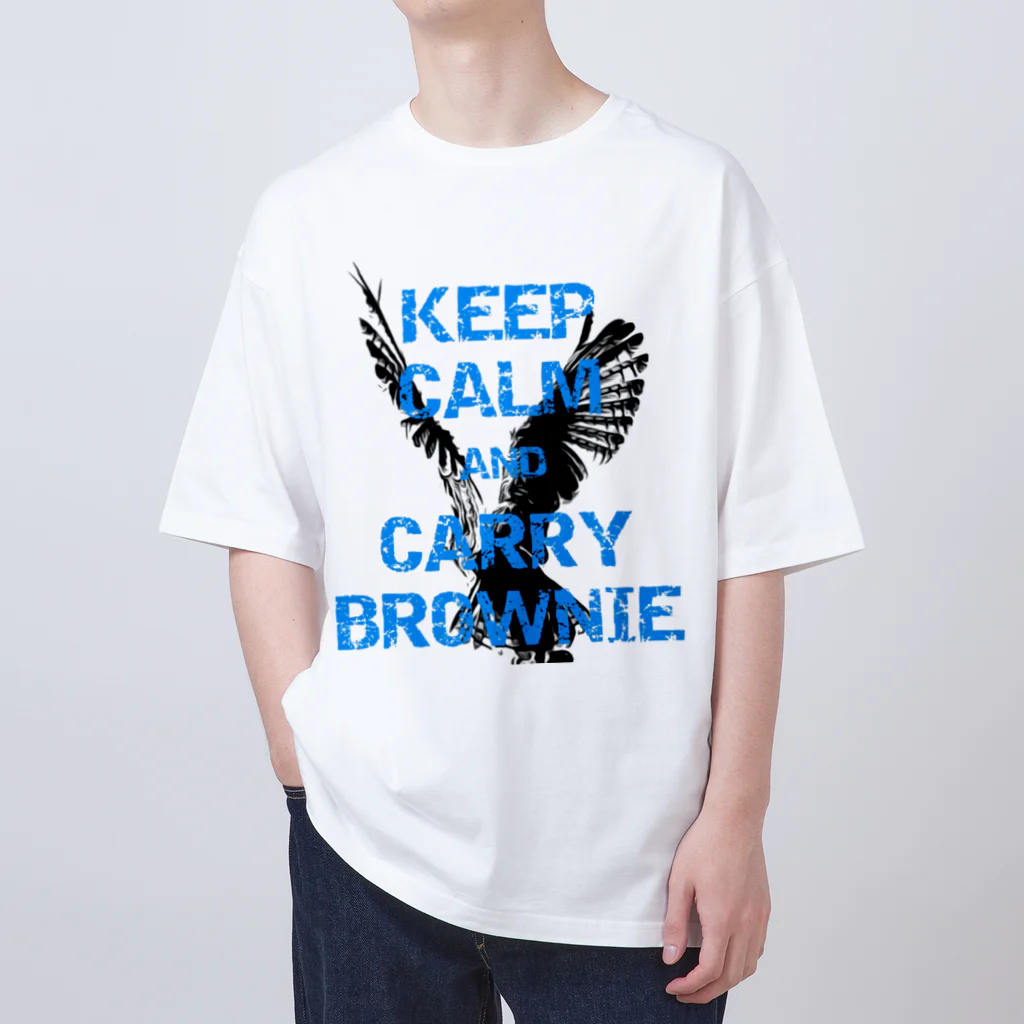 座敷ふくろうのKEEP CALM AND CARRY BROWNIE オーバーサイズTシャツ