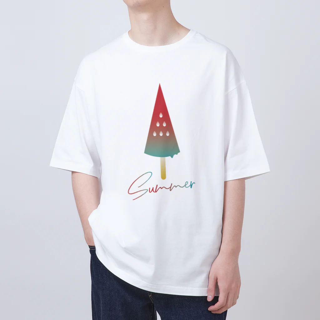 しらすのTシャツ屋さんの夏に着たいスイカTシャツ(ミニ） Oversized T-Shirt