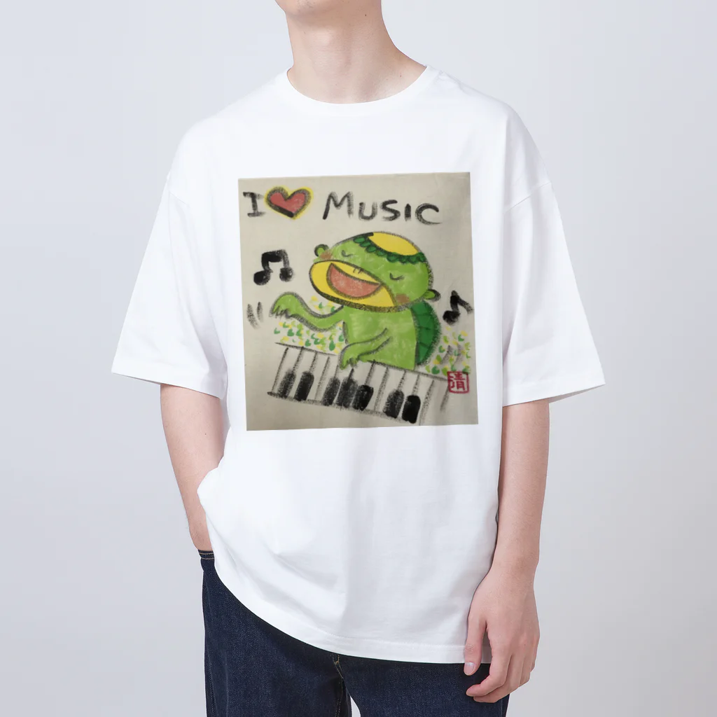 KIYOKA88WONDERLANDのピアノかっぱくん Piano Kappa-kun オーバーサイズTシャツ