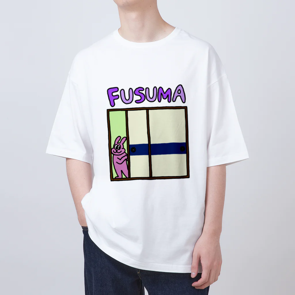 fusumerのうさぎとふすま（紺帯） Oversized T-Shirt