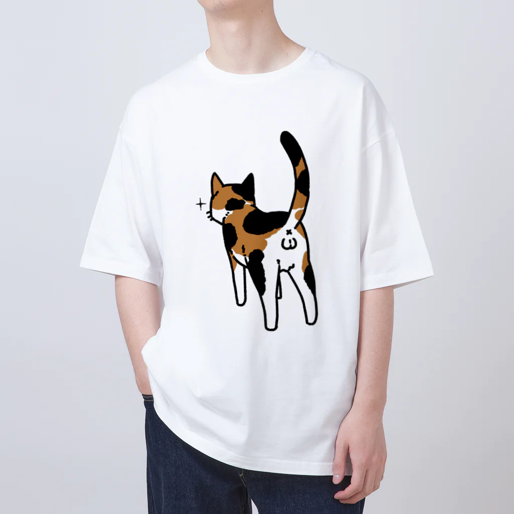 Riotoのねこけつω（三毛猫） オーバーサイズTシャツ