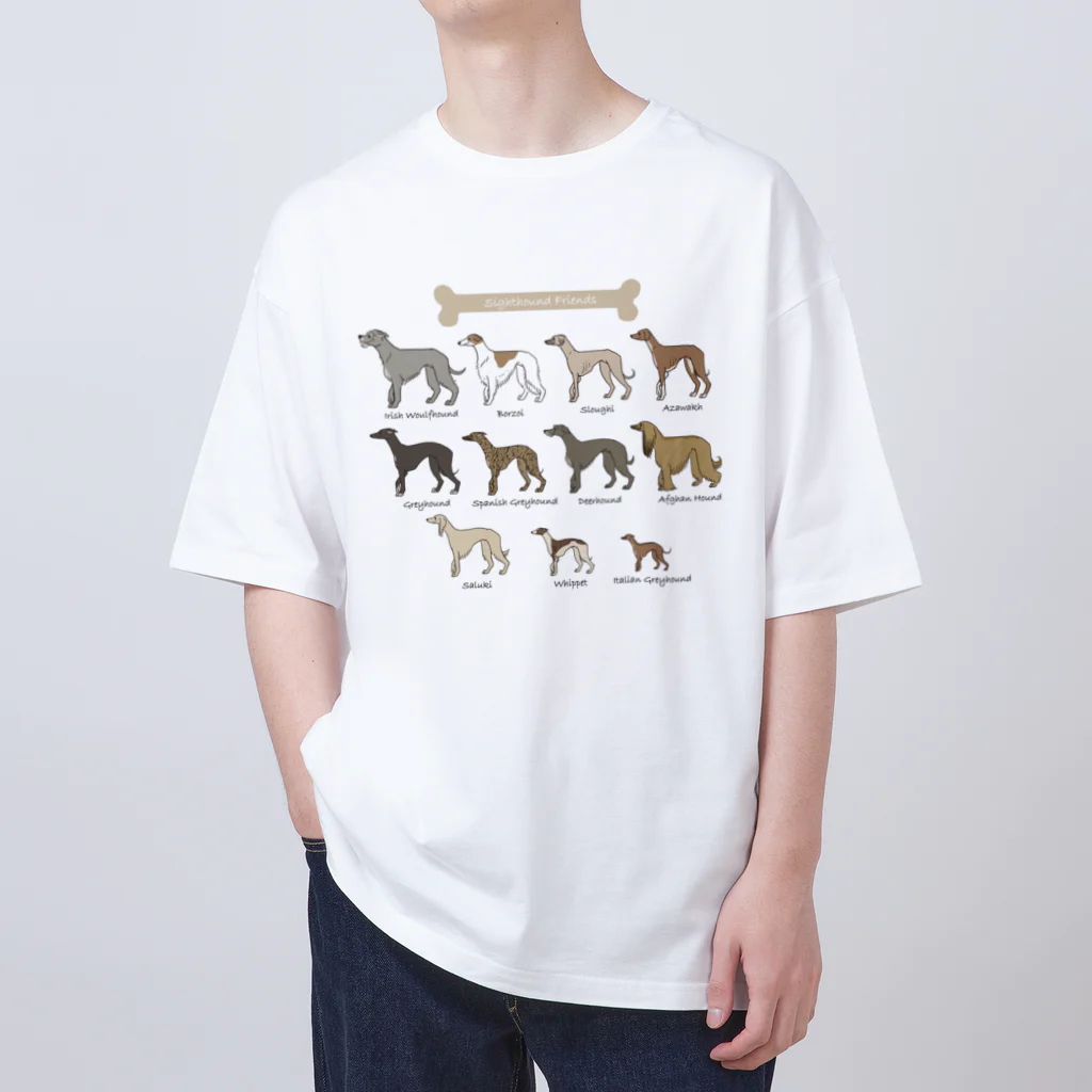 豆つぶのSighthound Friends(淡色推奨) Oversized T-Shirt