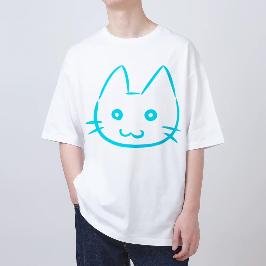 武者小路夕桐の水色猫 オーバーサイズTシャツ