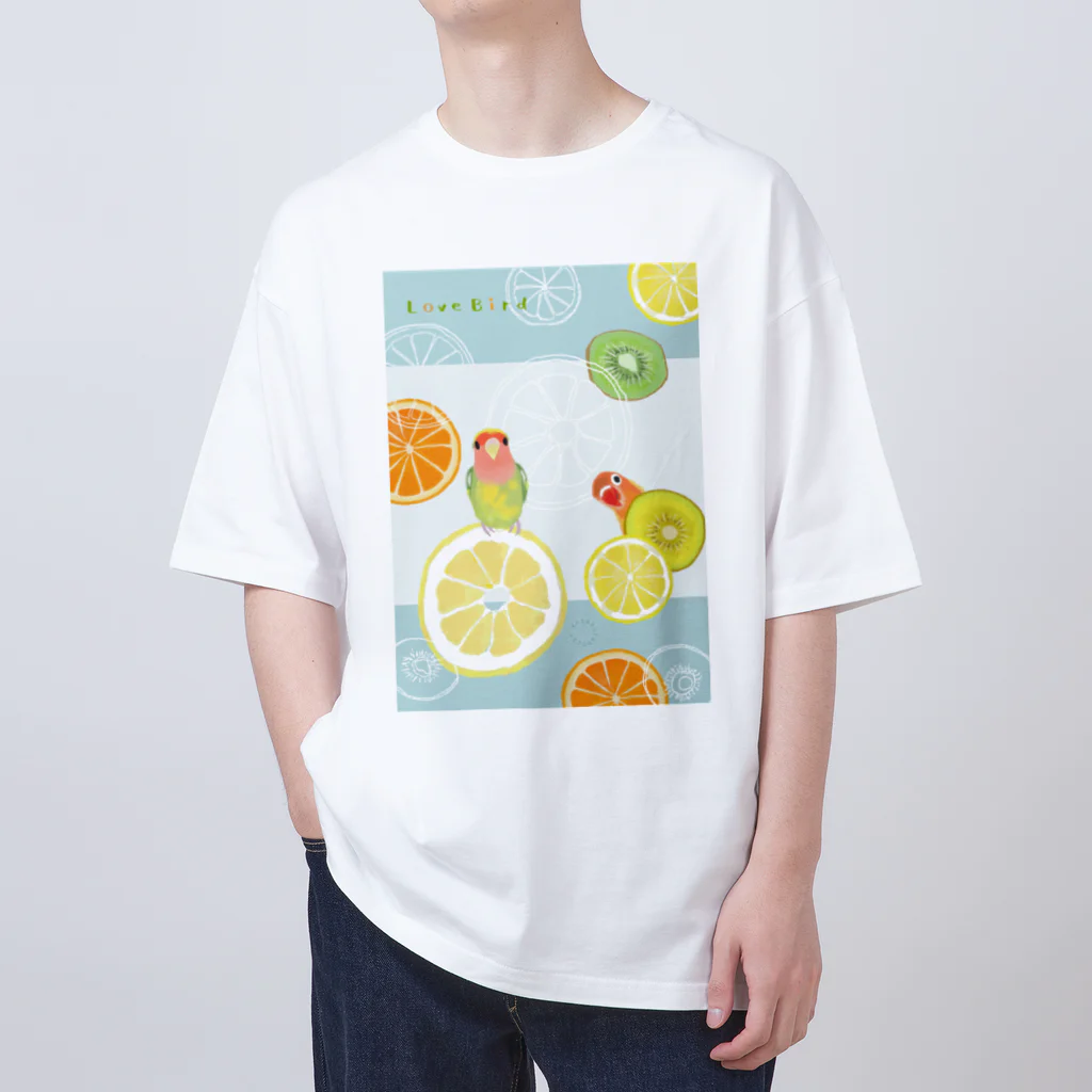 小桜森のラブバとフルーツ（白地用） オーバーサイズTシャツ