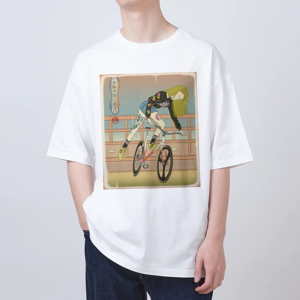 nidan-illustrationの"双輪車娘之圖會" 3-#1 オーバーサイズTシャツ