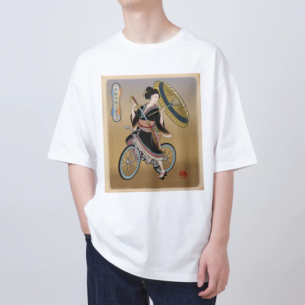 nidan-illustrationの"双輪車娘之圖會" 5-#1 オーバーサイズTシャツ