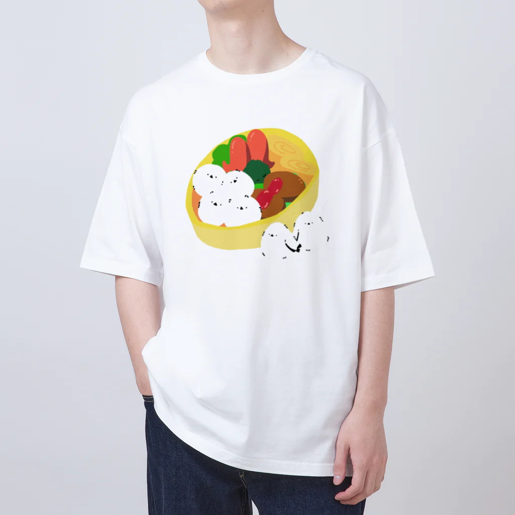 Kotetsu diary(SUZURI店)のシマエナガ×お弁当 Oversized T-Shirt