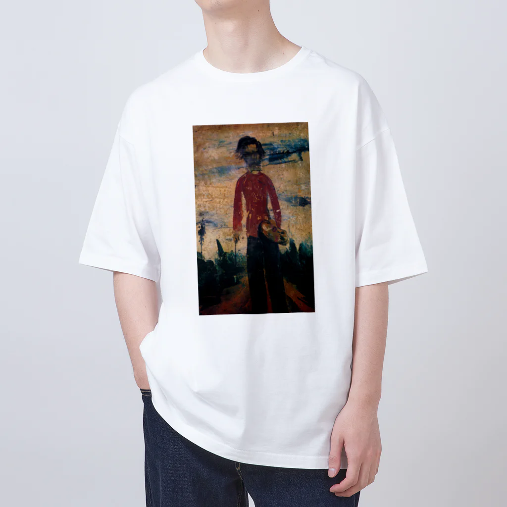 神秘堂の佐伯祐三　立てる自画像 オーバーサイズTシャツ