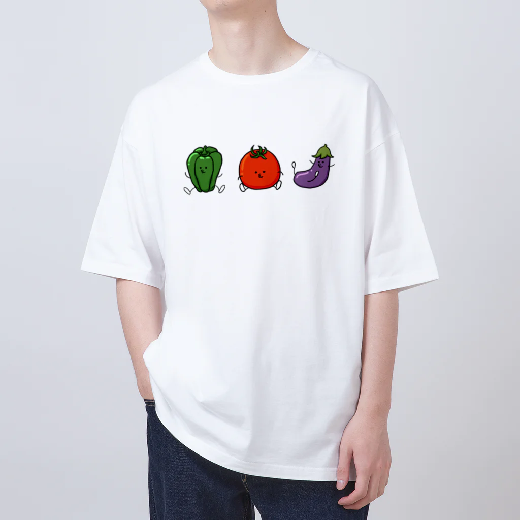 くつしたマン屋さんの夏野菜達 オーバーサイズTシャツ