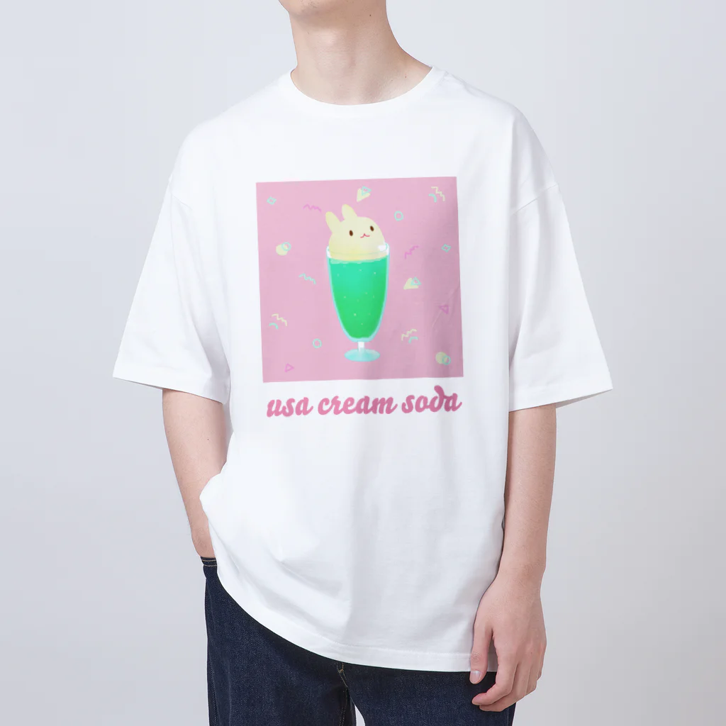 USAGI DESIGN -emi-のうさクリームソーダ オーバーサイズTシャツ