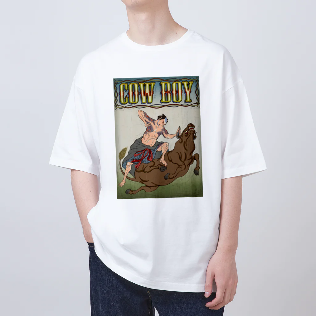 nidan-illustrationの"cow boy"(武者絵) #1 オーバーサイズTシャツ