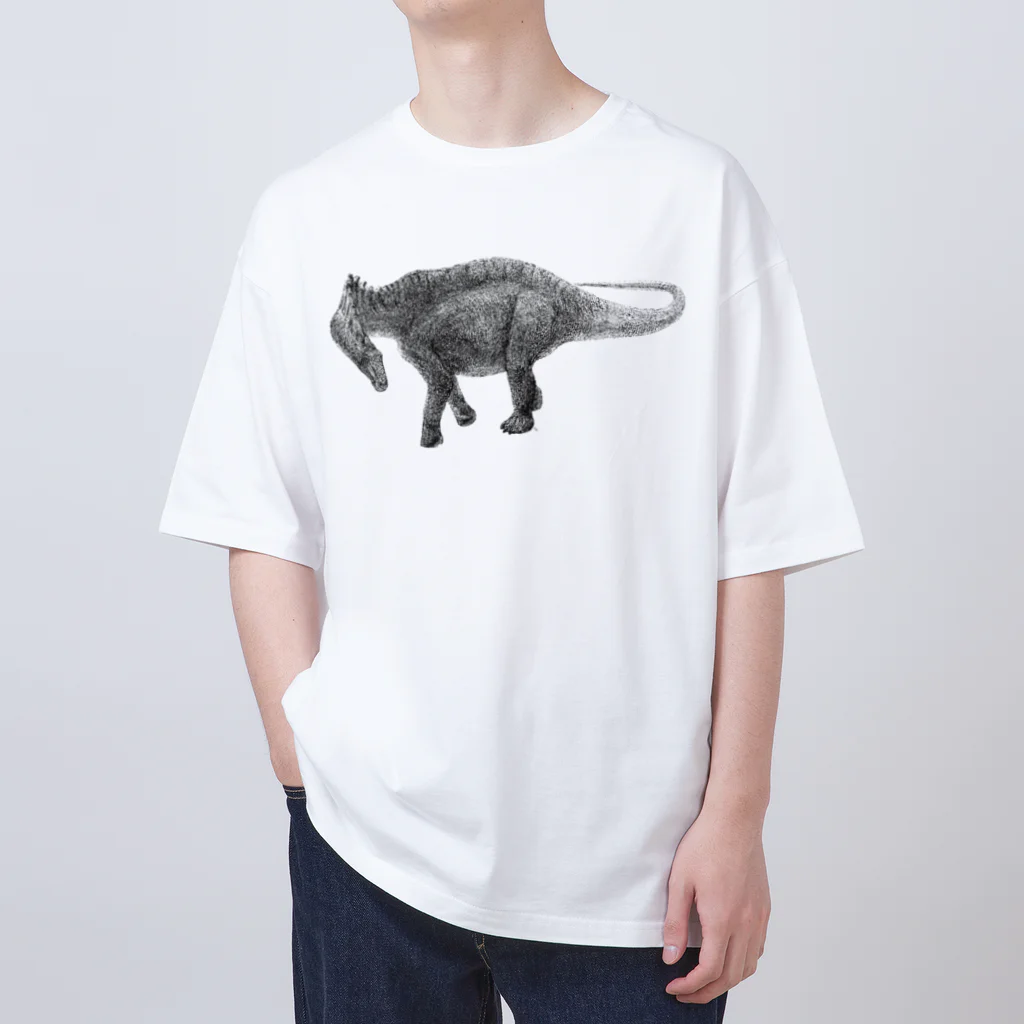 segasworksのAmargasaurus（白黒） オーバーサイズTシャツ