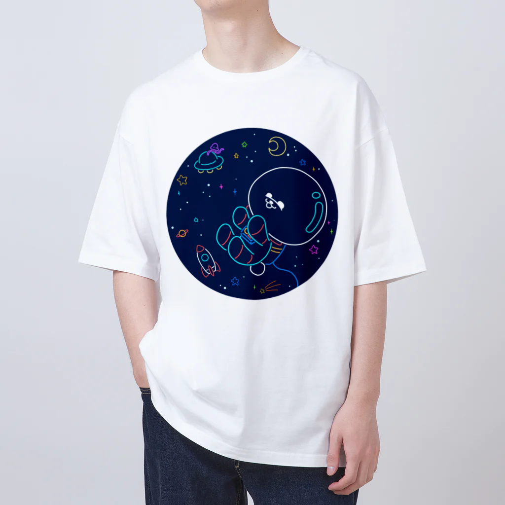 甘漏り屋の宇宙遊泳ビション・紺 Oversized T-Shirt