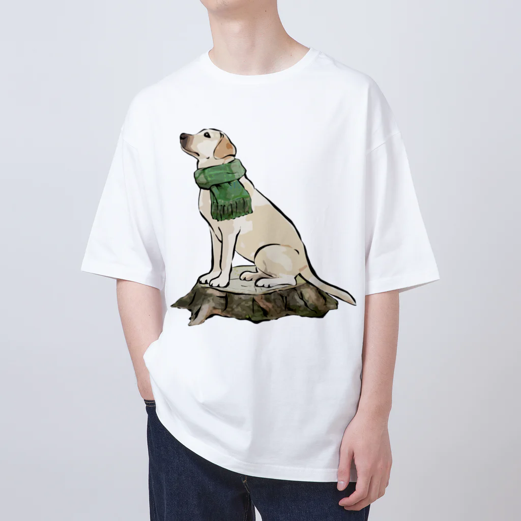 犬グッズの店しえるぶるーのマフラー犬　ラブラドルレトリバー Oversized T-Shirt