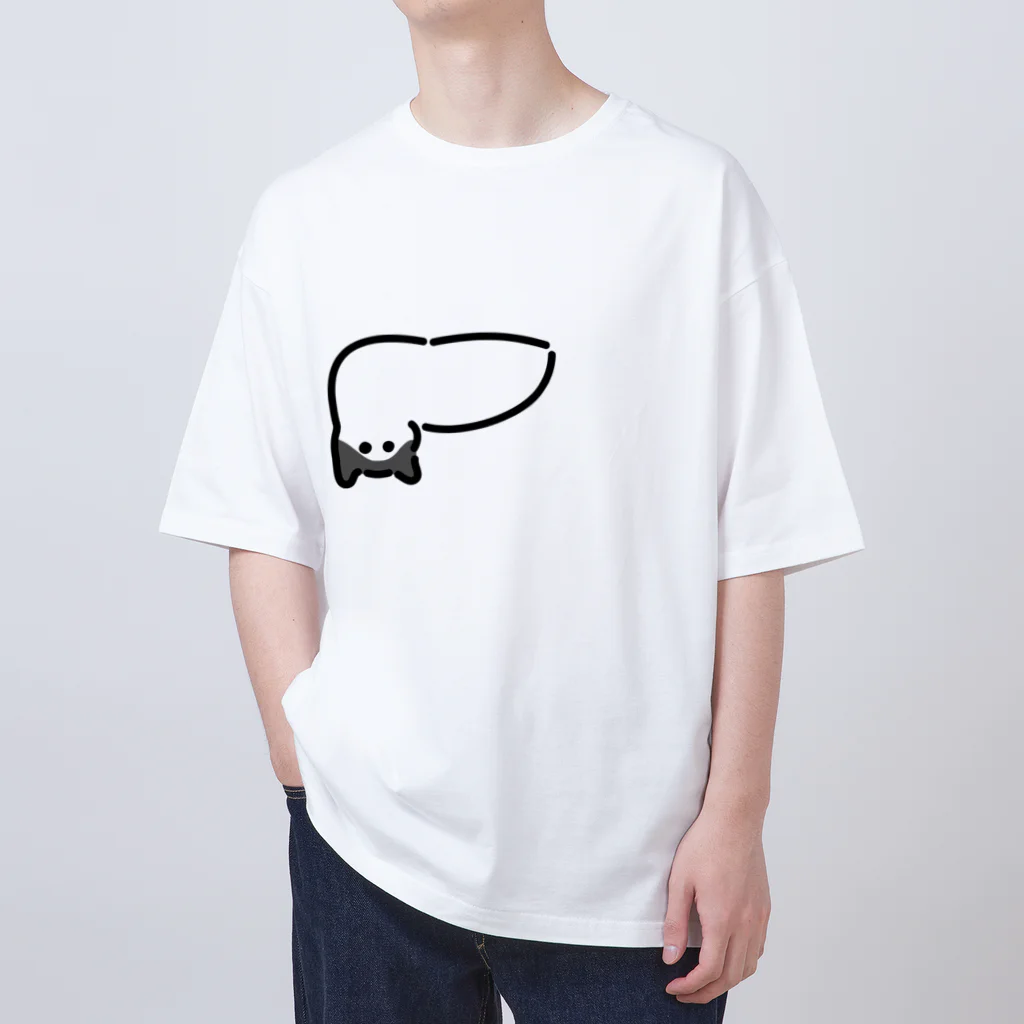 ねこやにわとりやの肝臓ハチワレ猫 Oversized T-Shirt