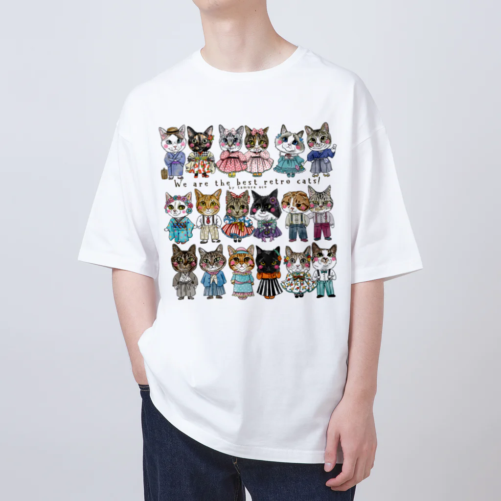 shop あこ猫犬屋のレトロ猫 オーバーサイズTシャツ