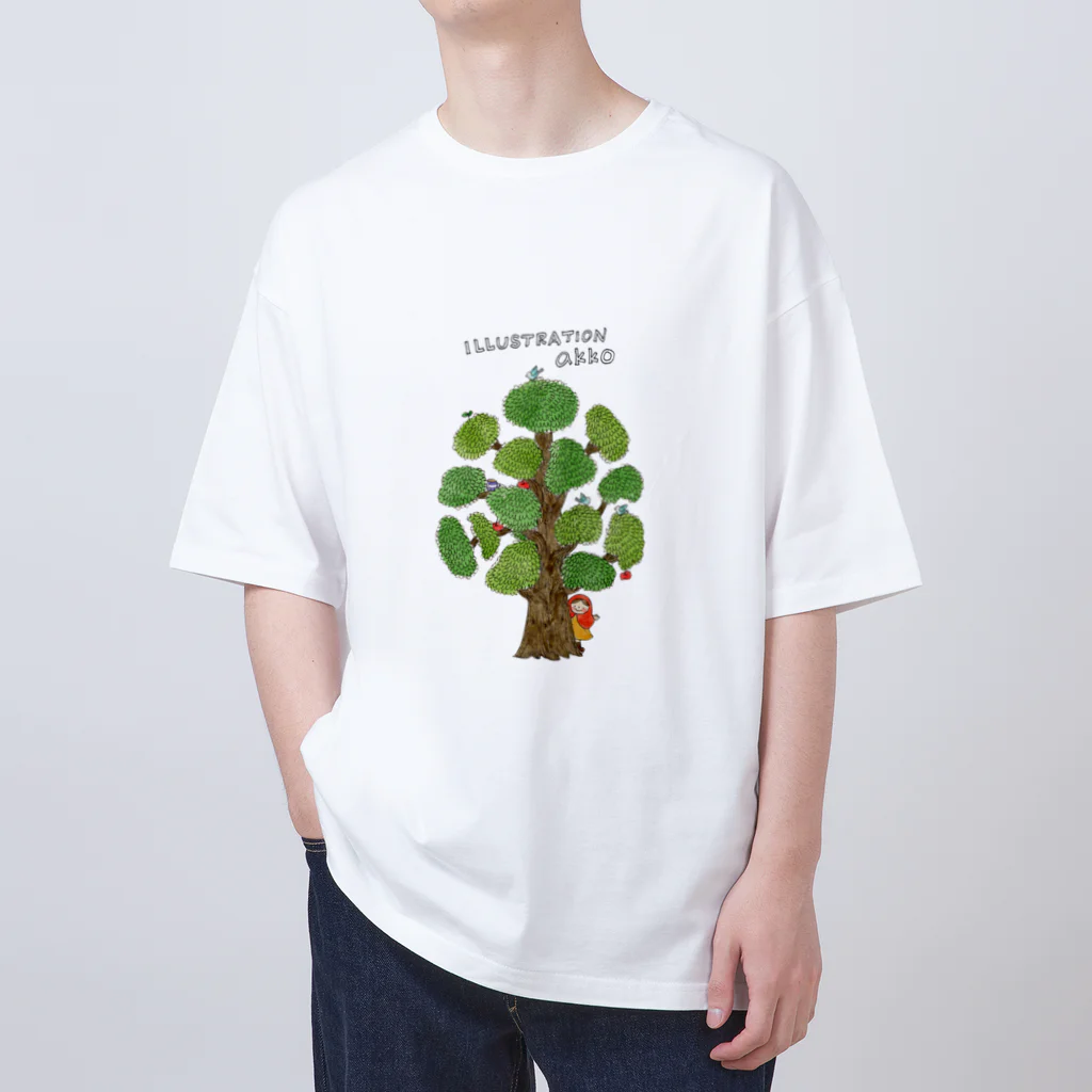 illustration akko shopの木のうしろからこんにちは。 Oversized T-Shirt