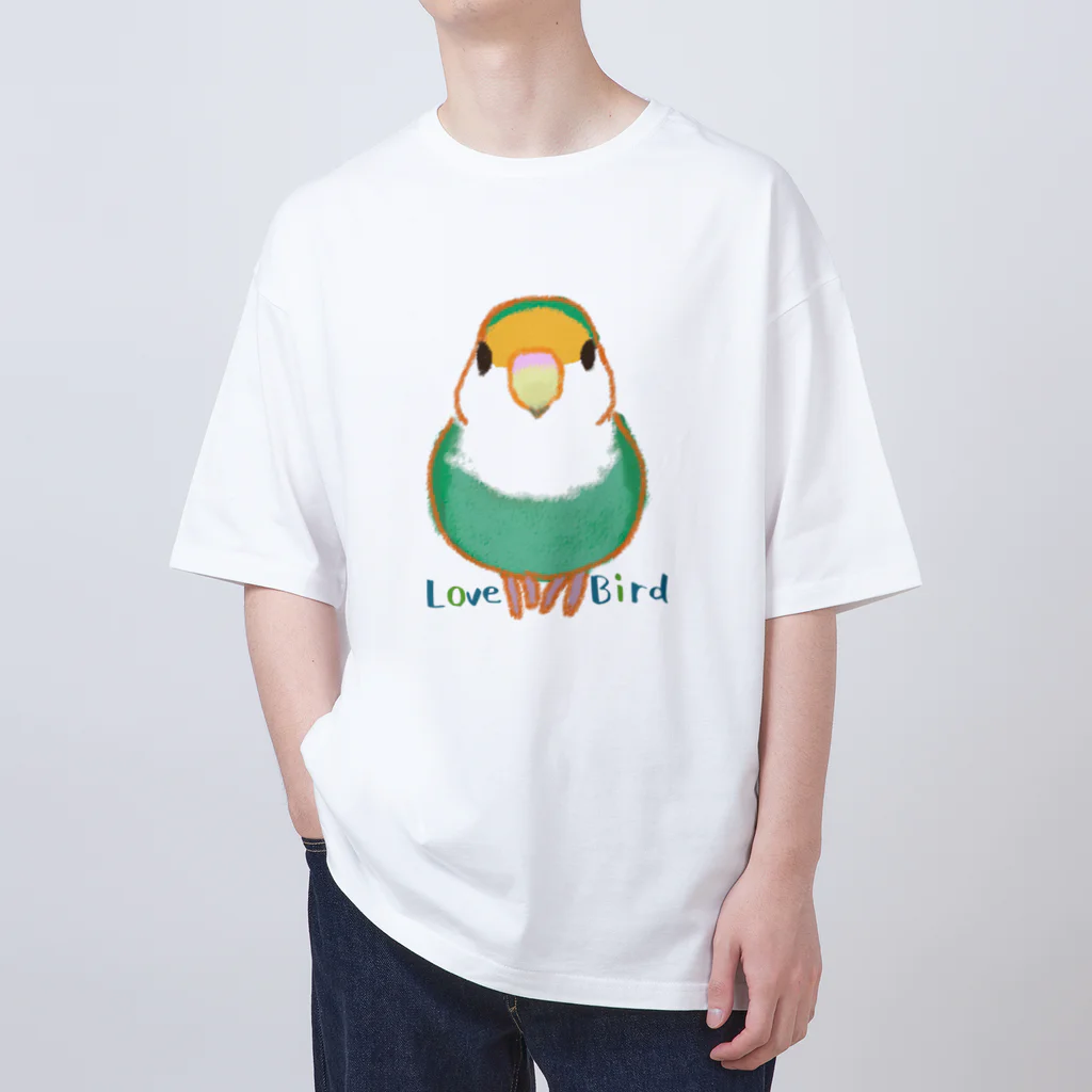 小桜森のコザクラインコ（ホワイトフェイス） オーバーサイズTシャツ