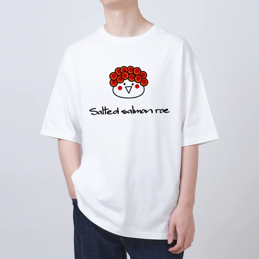 イラストレーターみやもとかずみのオリジナルグッズ通販 ∞ SUZURI（スズリ）の可愛いお寿司のキャラクター：いくらちゃん Oversized T-Shirt