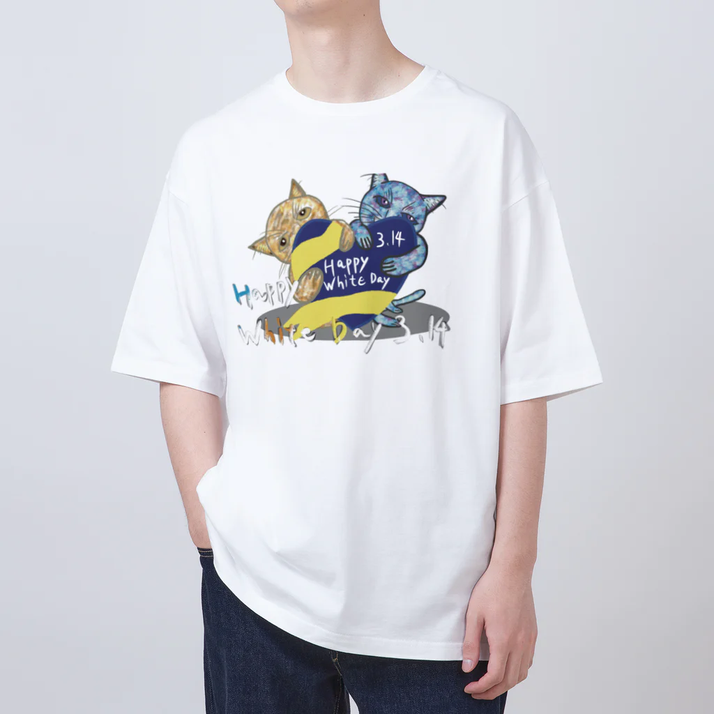 AkironBoy's_ShopのHappy White Day 3.14 〜あなたは誰にお返ししますか❓〜 Oversized T-Shirt