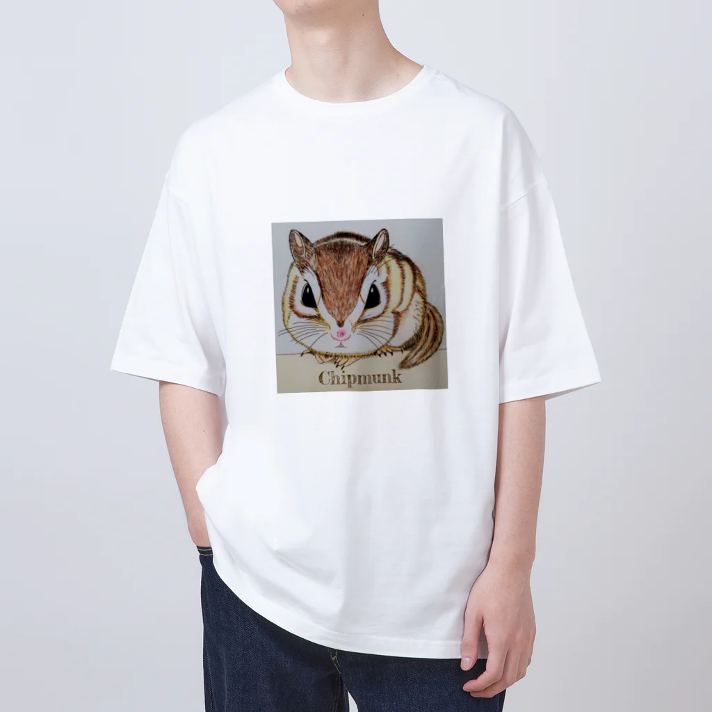 シマリス部　のシマリス　魚眼　カラー Oversized T-Shirt