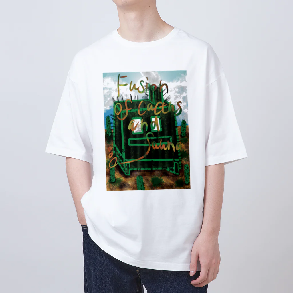 AkironBoy's_Shopのサボテンとサウナの融合 (Fusion of cactns and Sauna) Oversized T-Shirt