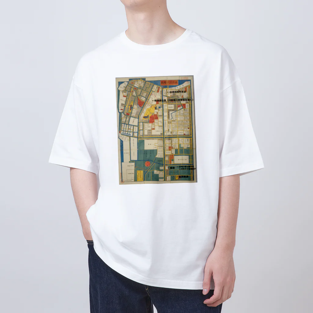 メディア木龍・谷崎潤一郎研究のつぶやきグッズのお店の本所深川絵図 Oversized T-Shirt