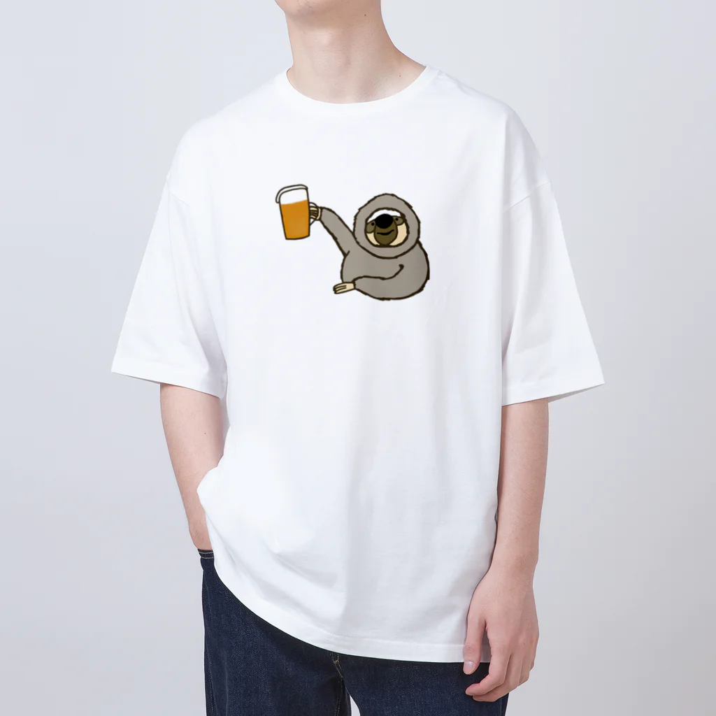 ＋Whimsyのなまけものビール Oversized T-Shirt