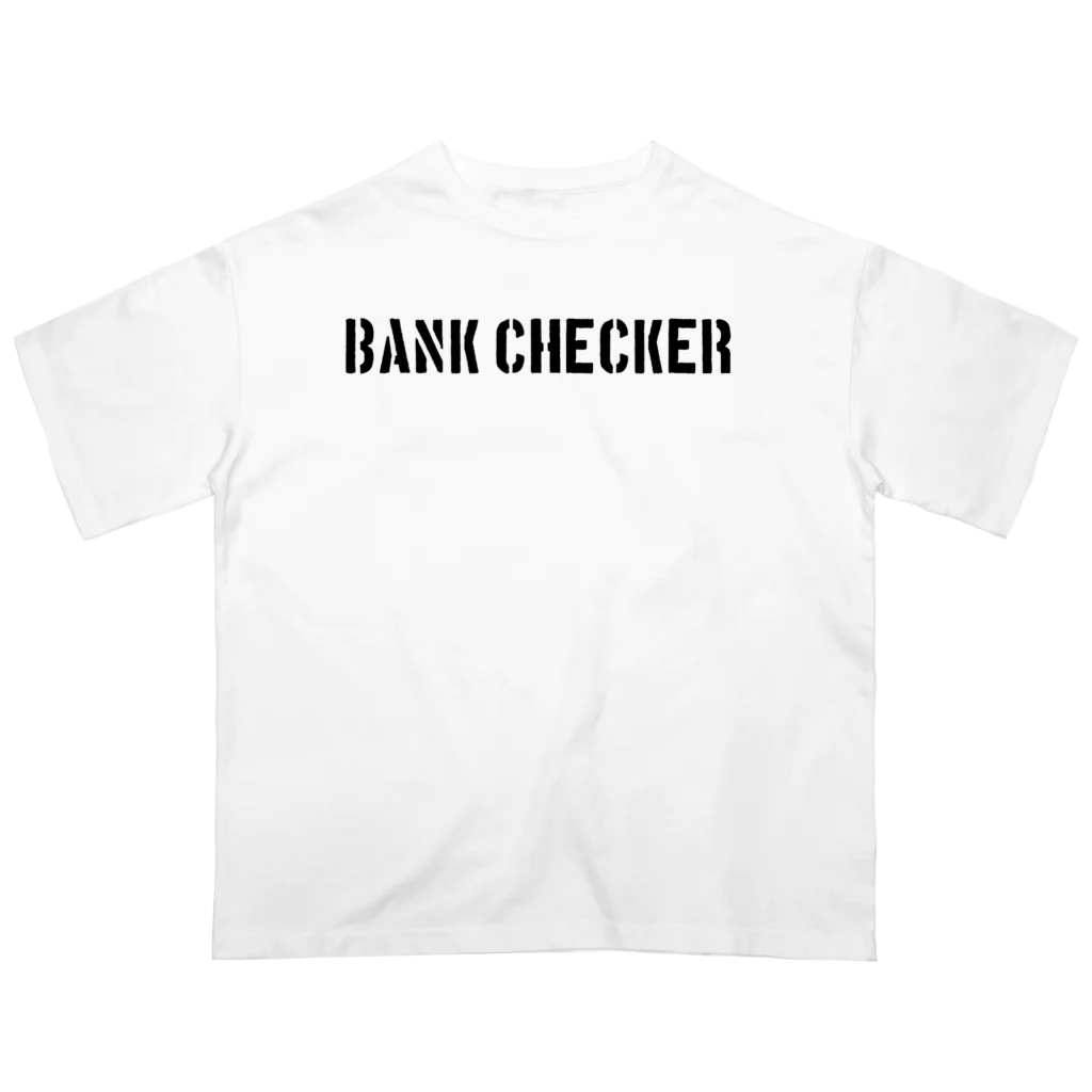 ミニ四駆ショップ４４のBankchecker　黒プリ オーバーサイズTシャツ