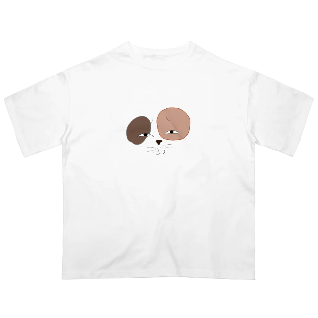 む。のみくだし猫(三毛) オーバーサイズTシャツ