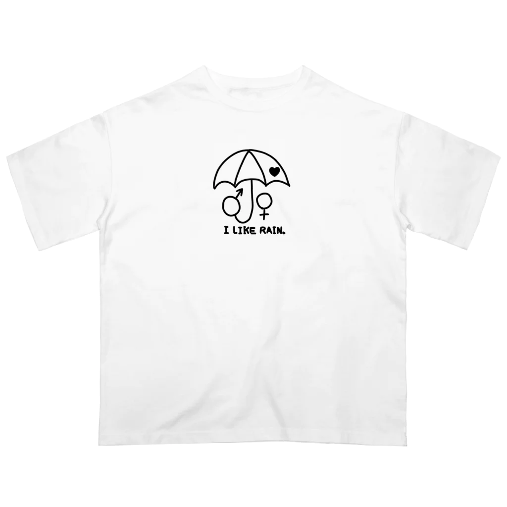 セイのI LIKE RAIN. モノトーン Oversized T-Shirt