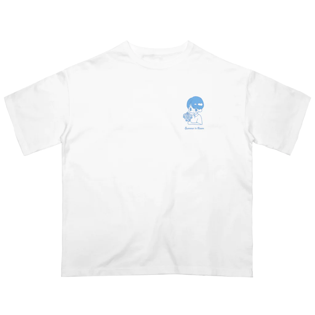 あーきちのsummer in bloom (blue) オーバーサイズTシャツ