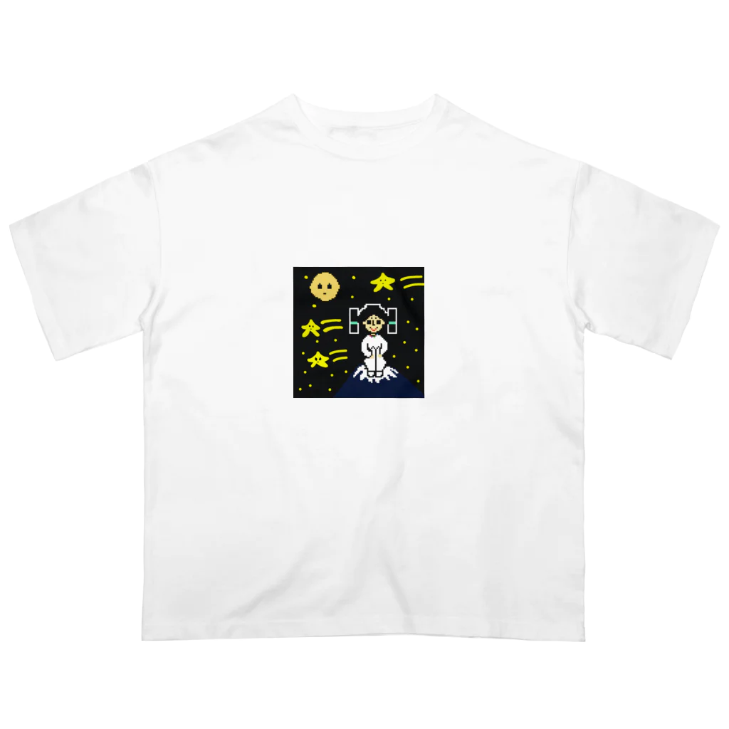 yayoiboy 弥生ボーイくんの弥生ボーイくん夜の富士山の上でひと休み Oversized T-Shirt