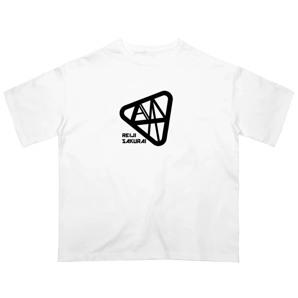 桜井零士 Official Goods Storeのlogo　BK　front　オーバーサイズTシャツ Oversized T-Shirt