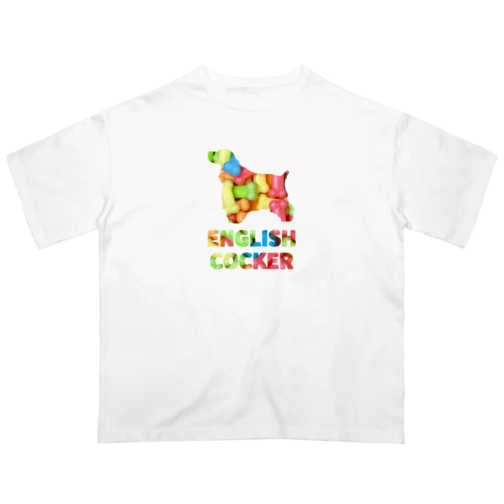 onehappinessのイングリッシュコッカースパニエル　骨ガム オーバーサイズTシャツ