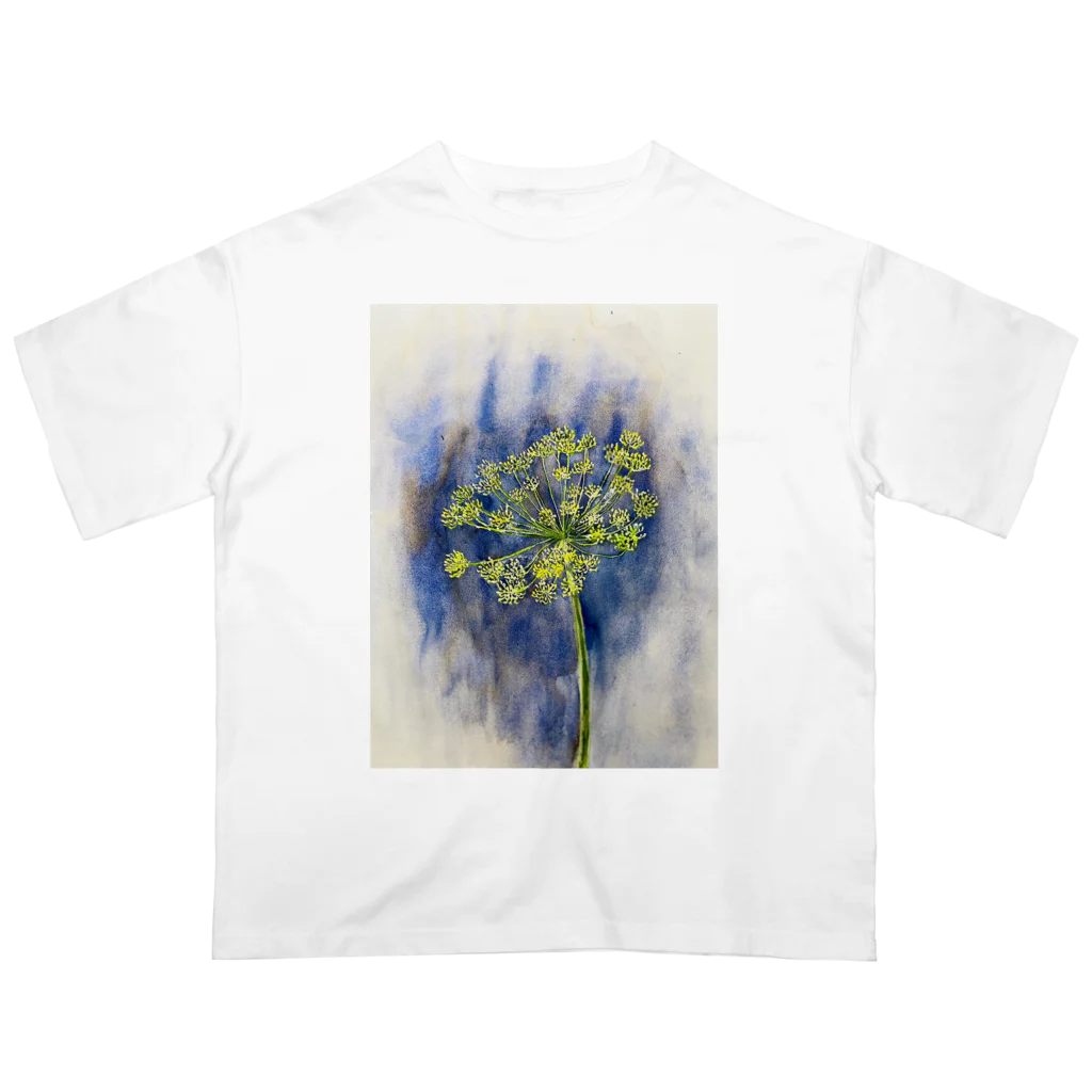 あおニャーマンの植物画着彩2 オーバーサイズTシャツ
